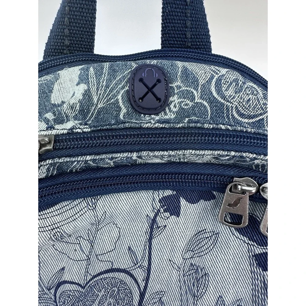 Sakroots Denim Color Block Women's Peace Backpack Multi Pocket Adj Strap Floral